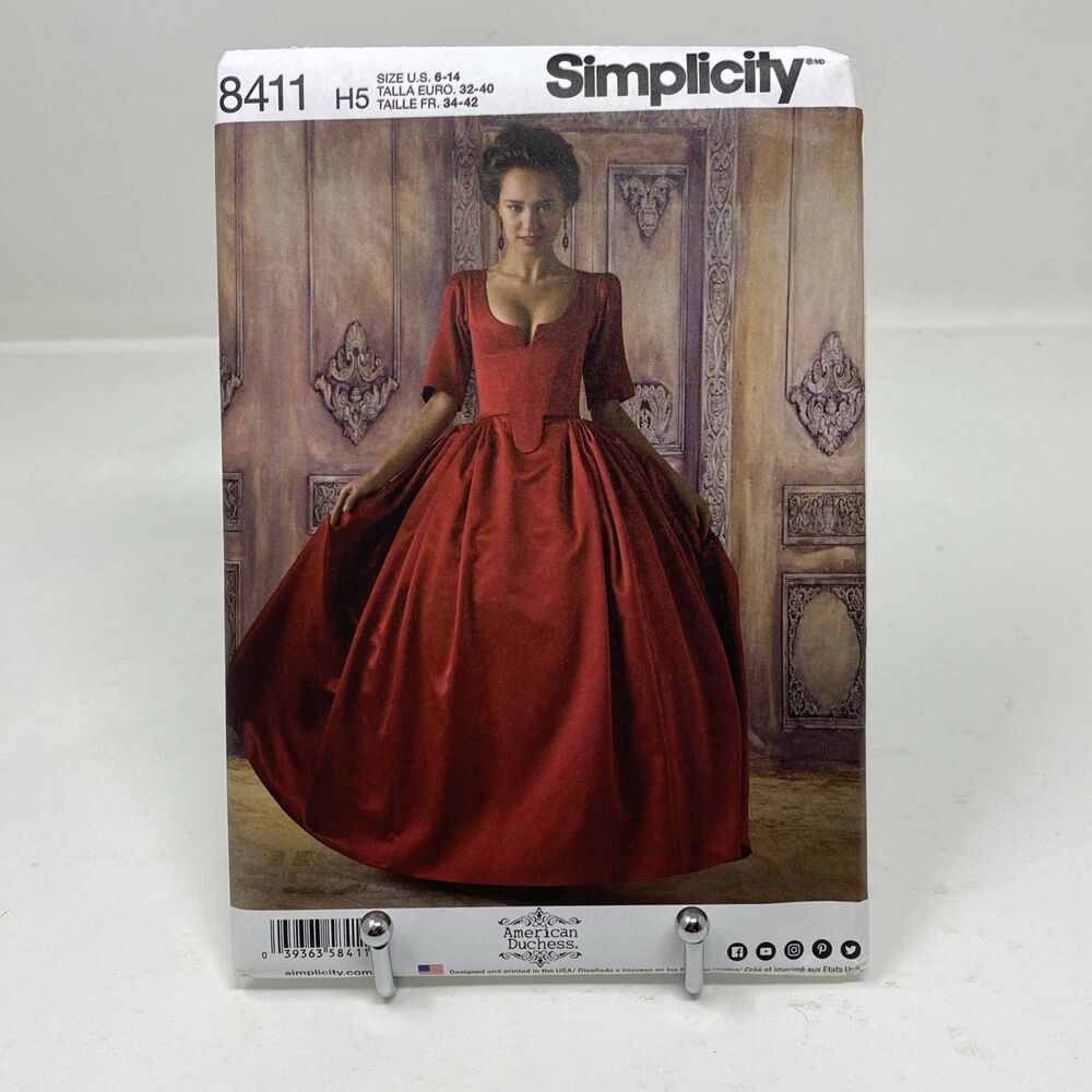 Simplicity 8411 Historical 18th Century Costume Pattern Misses' 6-14 Uncut
